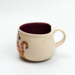 Lässige Keramik Tasse / Becher Violett Katzen mit Herzen