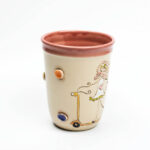 Keramik Becher rosa mit Schnucki Roller 0,5 L
