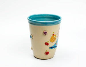 Keramik Becher hellblau mit Schnucki Lollipop 0,5 L