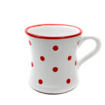 Keramik Kaffeebecher rot mit Punkten (0,45 L)