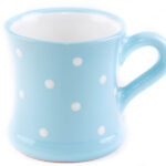 Keramik Kaffeebecher blau mit Punkten (0,45 L)