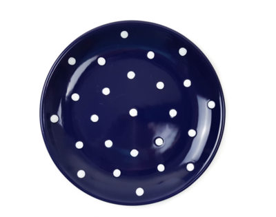Keramik Dessertteller blau mit Punkten (19 cm)