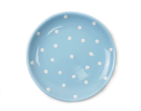 Keramik Dessertteller blau mit Punkten (19 cm)