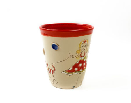 Keramik Becher Rot mit Schnucki Lollipop 0,45 L