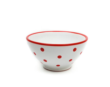 Keramik Müslischale rot mit Punkten