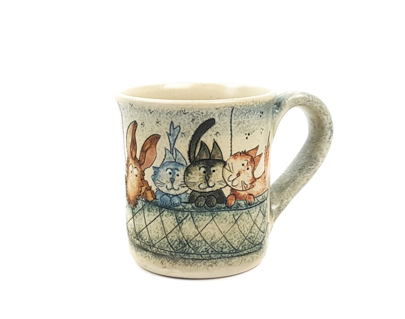 Keramik Becher mit Märchen (Katzen und Hund) 0,3 L
