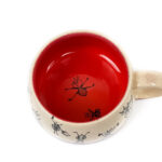 Keramik Tasse mit Ameisen (lila/rot) 0,4 L