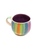Lässige Keramik Tasse / Becher lila Regenbogen