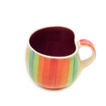 Lässige Keramik Tasse / Becher Malve Regenbogen