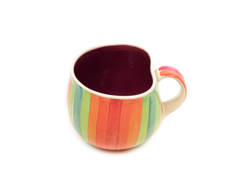 Lässige Keramik Tasse / Becher Malve Regenbogen